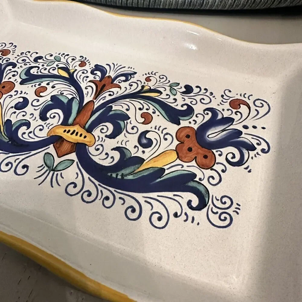 Deruta Ceramiche Made In Italy Small 10.5” X 7” Sandwich Platter App Server